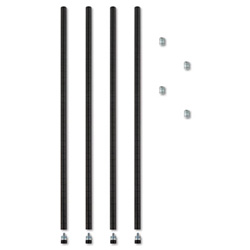 Stackable Posts For Wire Shelving, 36 "High, Black, 4/Pack