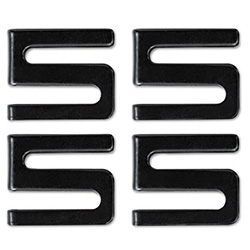 Wire Shelving S Hooks, Metal, Black, 4 Hooks/Pack