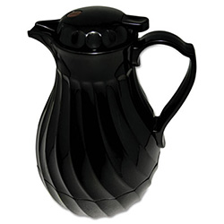 Poly Lined Carafe, Swirl Design, 40 oz, Black