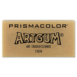 ARTGUM Eraser, For Pencil Marks, Rectangular Block, Large, Off White, Dozen