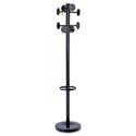 Stan3 Steel Coat Rack, Stand Alone Rack, Eight Knobs, 15w x 15d x 69.3h, Black