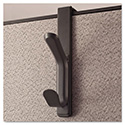 Recycled Cubicle Double Coat Hook, Plastic, Charcoal