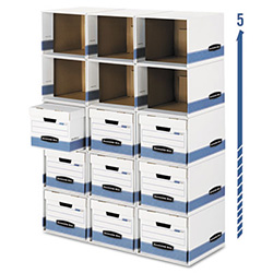 File/Cube Box Shell, Legal/Letter, 23.75 x 19.75, White/Blue, 6/Carton