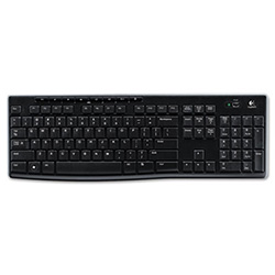 K270 Wireless Keyboard, USB Unifying Receiver, Black