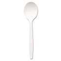 Plastic Cutlery, Mediumweight Soup Spoons, White, 1,000/Carton