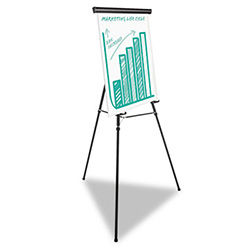 Heavy-Duty Adjustable Presentation Easel, 69" Maximum Height, Metal, Black