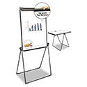 Foldable Double-Sided Dry Erase Easel, Two Configurations, 29 x 41, White Surface, Black Plastic Frame