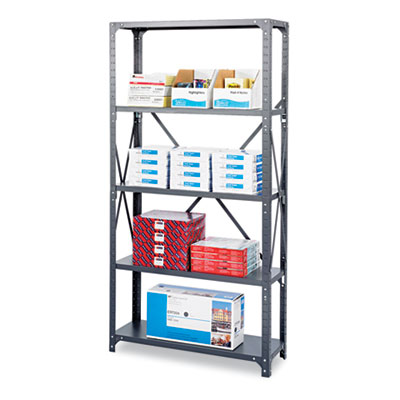 Commercial Steel Shelving Unit, Five-Shelf, 36w X 24d X 75h, Dark Gray