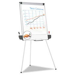 Dry Erase Board with Tripod Easel and Adjustable Pen Cups, 29" x 41", White Surface