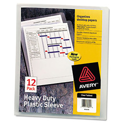 Heavy-Duty Plastic Sleeves, Letter Size, Clear, 12/Pack