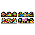 Terrific Trimmers Border Variety Set, 2.25" X 39", Bright On Black, Assorted Colors/designs, 48/set