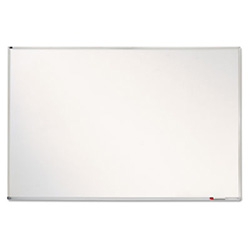 Porcelain Magnetic Whiteboard, 72" x 48", White Surface, Satin Aluminum Frame