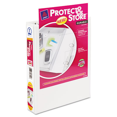 Mini Size Protect and Store View Binder with Round Rings, 3 Rings, 1" Capacity, 8.5 x 5.5, White