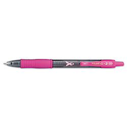 G2 Premium Breast Cancer Awareness Gel Pen, Retractable, Fine 0.7 mm, Black Ink, Smoke/Pink Barrel, Dozen