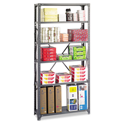 Commercial Steel Shelving Unit, Six-Shelf, 36w X 12d X 75h, Dark Gray