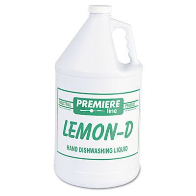 Lemon-D Dishwashing Liquid, Lemon, 1 gal Bottle, 4/Carton
