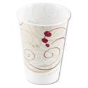 Symphony Design Wax-Coated Paper Cold Cups, 7 oz, Beige/White/Red, 100/Sleeve, 20 Sleeves/Carton