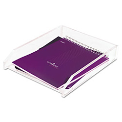 Clear Acrylic Letter Tray, 1 Section, Letter Size Files, 10.5" x 13.75" x 2.5", Clear