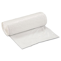 Low-Density Commercial Can Liners, 30 gal, 0.8 mil, 30" x 36", White, Interleaved Roll, 25 Bags/Roll, 8 Rolls/Carton