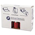 Low-Density Commercial Can Liners, Infectious Waste Biohazard, 45 gal, 1.3 mil, 40" x 46", Red, Interleaved, 20/RL, 5 RL/CT