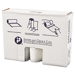 High-Density Commercial Can Liner Value Pack, 45 gal, 12 mic, 40" x 46", Clear, Interleaved Roll, 25 Bags/Roll, 10 Rolls/CT