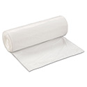 Low-Density Commercial Can Liners, 60 gal, 0.7 mil, 38" x 58", White, Interleaved Roll, 25 Bags/Roll, 4 Rolls/Carton