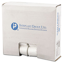 Low-Density Commercial Can Liners, 16 gal, 0.35 mil, 24" x 33", Clear, Perforated Roll, 50 Bags/Roll, 20 Rolls/Carton