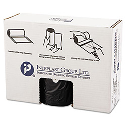 High-Density Commercial Can Liner Value Pack, 60 gal, 19 mic, 38" x 58", Black, Interleaved Roll, 25 Bags/Roll, 6 Rolls/CT