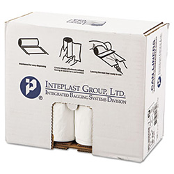 Low-Density Commercial Can Liners, 30 gal, 0.7 mil, 30" x 36", White, Interleaved Roll, 25 Bags/Roll, 8 Rolls/Carton