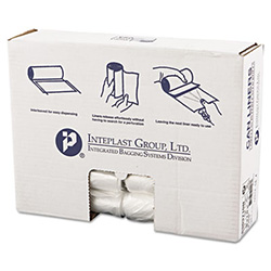 High-Density Commercial Can Liners, 30 gal, 10 mic, 30" x 37", Clear, Interleaved Roll, 25 Bags/Roll, 20 Rolls/Carton