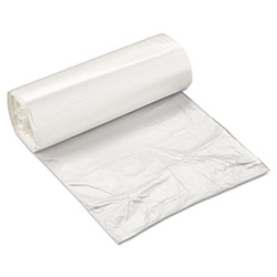 High-Density Commercial Can Liners, 10 gal, 5 mic, 24" x 24", Natural, Perforated Roll, 50 Bags/Roll, 20 Rolls/Carton