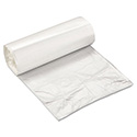 High-Density Commercial Can Liners, 10 gal, 5 mic, 24" x 24", Natural, Perforated Roll, 50 Bags/Roll, 20 Rolls/Carton