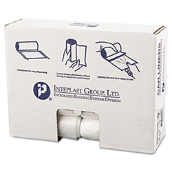 High-Density Commercial Can Liners, 30 gal, 13 mic, 30" x 37", Clear, Interleaved Roll, 25 Bags/Roll, 20 Rolls/Carton