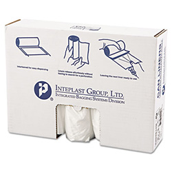 High-Density Commercial Can Liners, 45 gal, 12 mic, 40" x 48", Clear, Interleaved Roll, 25 Bags/Roll, 10 Rolls/Carton