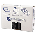 High-Density Commercial Can Liners, 45 gal, 12 mic, 40" x 48", Black, Interleaved Roll, 25 Bags/Roll, 10 Rolls/Carton