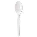 Individually Wrapped Mediumweight Polystyrene Cutlery, Teaspoons, White, 1,000/Carton