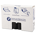 High-Density Commercial Can Liners, 33 gal, 16 mic, 33" x 40", Black, Interleaved Roll, 25 Bags/Roll, 10 Rolls/Carton