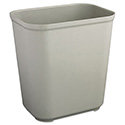 Fire Resistant Wastebasket, 7 gal, Fiberglass, Gray