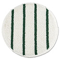 Low Profile Scrub-Strip Carpet Bonnet, 19" Diameter, White/Green, 5/Carton