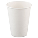 Single-Sided Poly Paper Hot Cups, 12 oz, White, 50/Bag, 20 Bags/Carton