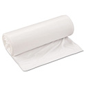 Low-Density Commercial Can Liners, 33 gal, 0.8 mil, 33" x 39", White, Interleaved Roll, 25 Bags/Roll, 6 Rolls/Carton