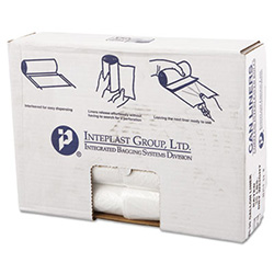 High-Density Commercial Can Liner Value Pack, 30 gal, 11 mic, 30" x 36", Clear, Interleaved Roll, 25 Bags/Roll, 20 Rolls/CT