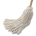 Handle/Deck Mop, #32 White Cotton Head, 54" Natural Wood Handle, 6/Pack