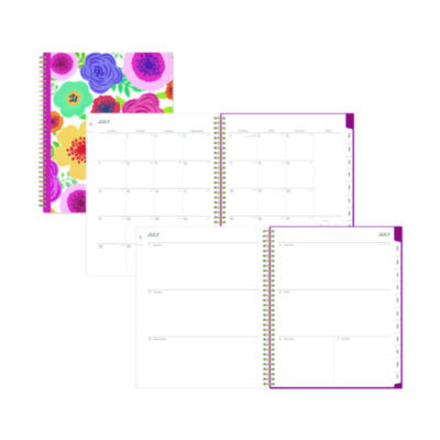 Mahalo Academic Year Create-Your-Own Cover Weekly/Monthly Planner, Floral Artwork, 11 x 8.5, 12-Month (July-June): 2025-2026