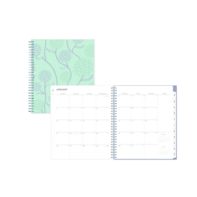 Rue Du Flore Monthly Planner, Floral Artwork, 10 x 8, Jade/Lavender Cover, 12-Month (Jan to Dec): 2026