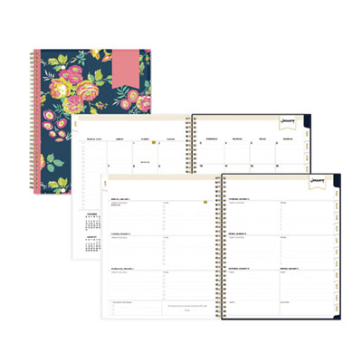 Day Designer Peyton Create-Your-Own Cover Weekly/Monthly Planner, Floral Artwork, 11 x 8.5, Navy, 12-Month (Jan to Dec): 2026
