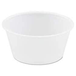 Polystyrene Portion Cups, 3.25 oz, Translucent, 250/Bag, 10 Bags/Carton