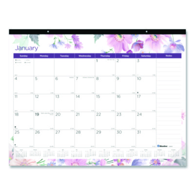 Passion Monthly Deskpad Calendar, Passion Floral Artwork, 22 x 17, Multicolor Sheets, Black Binding, 12-Month (Jan-Dec): 2026
