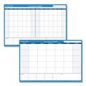 30/60-Day Undated Horizontal Erasable Wall Planner, 36 x 24, White/Blue Sheets, Undated