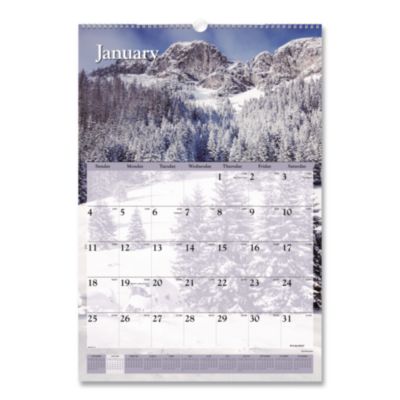 Scenic Monthly Wall Calendar, Landscape Photography, 15.5 x 22.75, White/Multicolor Sheets, 12-Month (Jan-Dec): 2026